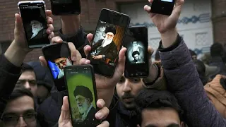 Pro-regime Iranians protest against Khamenei caricatures outside French embassy in Tehran