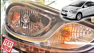 HYUINDAI SOLARIS Remove the end cap from the headlight and watch the result