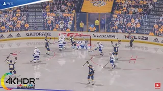 2022 NHL Stadium Series! Nashville Predators vs Tampa Bay Lightning 4K! Full Game Highlights! NHL 22