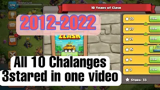 All 10 years challanges of #cocanniversary in one video/ how to 3 star all in one video
