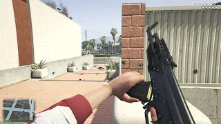 GTA 5 PC - Davis City Hall Shootout First Person + Epic Five Star Escape (Director Mode NO Cheats)