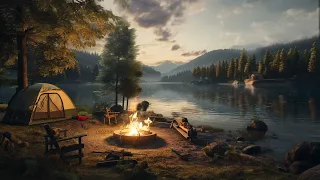 Crackling Fire by the River w/ Owls - Relaxing Sounds for Insomnia, Sleep. ASMR sounds, meditation