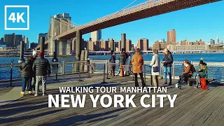 [4K] NEW YORK CITY - Walking Tour Manhattan, Brooklyn Bridge Park, Travel, NYC, USA, 4K UHD