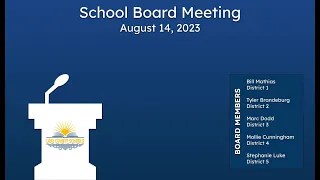Lake County School Board Meeting August 14, 2023