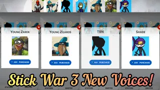 Stick War 3 New Update! New Voices Of Young Zilaros And Zarek, Princess Shade And TBN