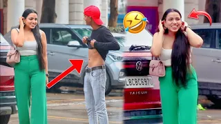 waist Showing Prank On Girl's ( amazing reaction ) || Pappu Prankster