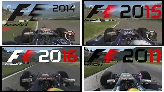 F1 2017 vs 2016 vs 2015 vs 2014 | Red Bull Comparison (Austria)