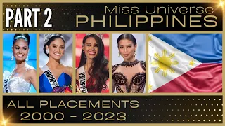 MISS UNIVERSE PHILIPPINES | EVERY PLACEMENT 2000-2023