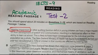 #IELTS-9 || Academic Reading PASSAGE -1|| Hearing impairment || test 2