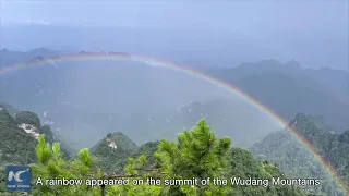 Stunning rainbow on Wudang Mountains, central China