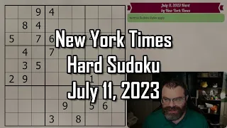 NYT Hard Sudoku July 11, 2023 - Walkthrough Solve