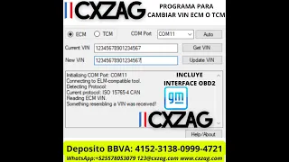 Como cambiar el VIN TCM o ECM CHEVROLET VINCHANGER .exe GM