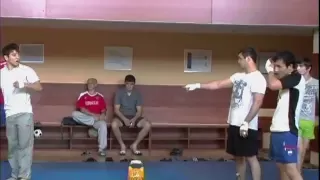 Russian junior judo team. Special power training