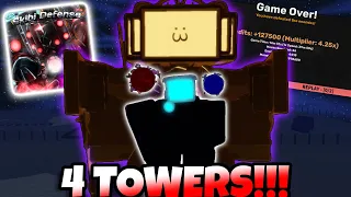 [Skibi Defense] Chapter 4 Nightmare NEW Strategy!!! (4 TOWERS!)