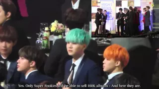 [ENGSUB] BTS reaction to SEVENTEEN's win speech @ SMA (SUGA FOCUS)