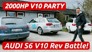 AUDI S6 V10 exhaust battle and 700HP RS6 V10  *V10 COMPANY CAR?!"