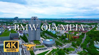 🇩🇪 BMW Olympiaturm, Munich, Germany Flying with Drone Relaxing - 4K ULTRA HD 60 FPS