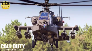 Call Of Duty Ghosts 8K HDR Apache AH-64 Birds Of Prey Gameplay Ultra Realistic Graphics RTX 3090