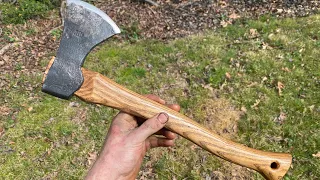 Forging a wrapped eye axe from railroad scrap