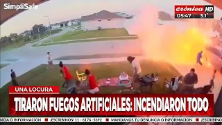 Tiraron fuegos artificiales... ¡e incendiaron todo!