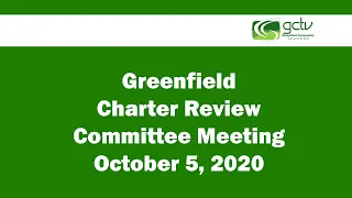 Greenfield City Council Charter Review Committee Meeting October 5, 2020