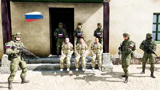 The execution of three Ukrainian soldiers by Russian forces was thwarted by NATO forces