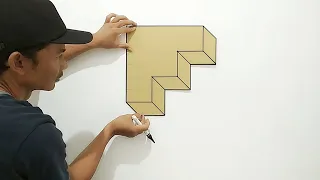 3D OPTICAL ILLUSION 3D WALL PAINTING || WALL PAINT DECORATION || GAMBAR TANGGA 3D