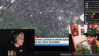 xQc reacts to Kai Cenat getting swarmed in NYC