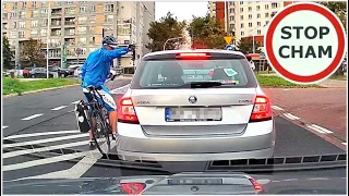 Z drogi śledzie rower jedzie - spięcie rowerzysty z Panią w Skodzie #696 Wasze Filmy