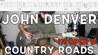 Country Roads Open D Bottleneck Guitar Lesson