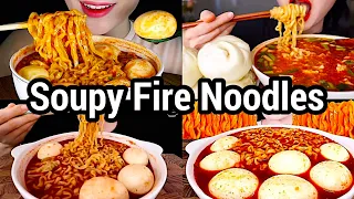 Extreme Spicy Soupy Fire Noodles Eating ASMR Mukbang