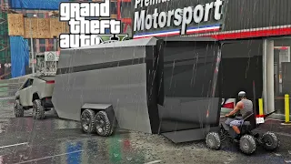 GTA 5 - REAL STREET HUSTLER SEASON 2 - NEW CYBER TRAILER & QUAD + PICKING UP DUMP/BUCKET TRUCK #4