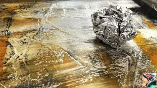 Revolutionize Your Canvas: Craft an Iconic Metallic Texture Marvel with Aluminum Foil!