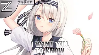 Nightcore - I Want You To Know (Zedd Feat. Selena Gomez) - (Lyrics)