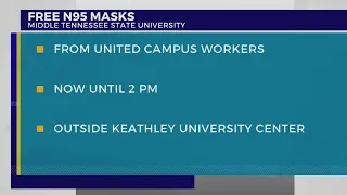 Free N95 masks at MTSU