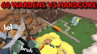 60 WARDENS VS HARDCORE MODE | ROBLOX Tower Defense Simulator