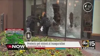 National inauguration protests turn violent