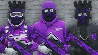 GTA V - 5 Easy Tryhard Outfits Tutorial #130 (Purple outfits 2023)