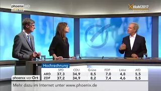 Lothar Probst und Claudia Kade zur ersten Hochrechnung der Landtagswahl in Niedersachsen am 15.10.17