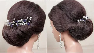 Bridal Easy Low Bun Tutorial. Wedding Prom Hairstyles For Long Hair