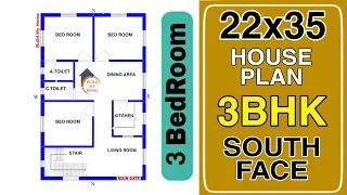 22x35 South Facing House Plan || 3Bhk Plan || Build My Home