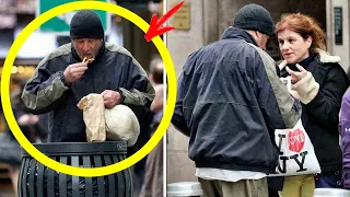 A woman gave food to a "homeless man" having no idea who stood before HER...The whole WORLD knows...