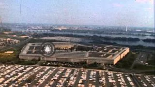 The Pentagon building in Arlington, Virginia as seen from the air. HD Stock Footage