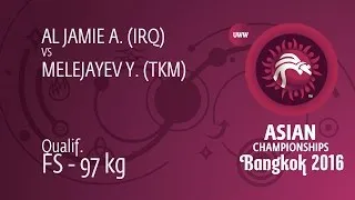 Qual. FS - 97 kg: Y. MELEJAYEV (TKM) df. A. AL JAMIE (IRQ), 9-8