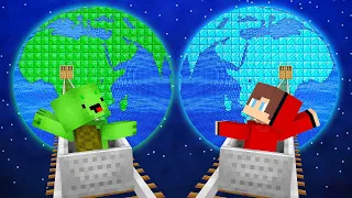 Mikey and JJ Found Road To EMERALD and DIAMOND Planets in Minecraft (Maizen)