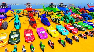 GTA V Plus Spider man New Stunt Car Racing Helicopter Challenge Super motor Planes Boats