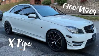 MERCEDES C300 EXHAUST - RESONATOR DELETE WITH X-PIPE!