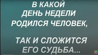 В какой день недели родился человек, так и сложится его судьба...