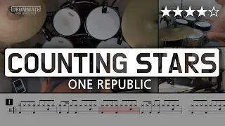 052 | COUNTING STARS - ONE REPUBLIC (★★★★☆) Pop Drum Cover (Score, Lessons, Tutorial) | DRUMMATE