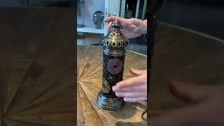 Turkish Mosaic Cylinder Lamp Bulb Change